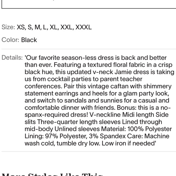 Tuckernuck Jamie black lace v-neck dress in S - Brand New w Tags - Picture 6 of 6